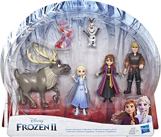 Disney Frozen Adventure Collection, 5 Small Dolls from Frozen 2, Anna, Elsa, Kristoff, Sven, Olaf, & Gale Accessory